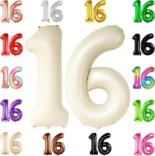 Miniatura 19 de KatchOn, Globo de oro rosa con el número 16 de 40 pulgadas Globo de aluminio para decoraciones de cumpleaños de 16 años para niñas Globo de oro