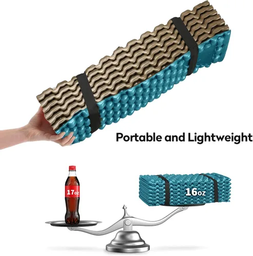 Miniatura 7 de Almohadillas de espuma para acampar para senderismo, colchón ultraligero de celda cerrada, tapete suave impermeable para adultos, esterillas anchas