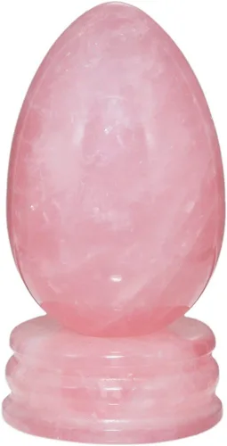 Miniatura 11 de mookaitedecor Huevo de cristal de jade verde pulido figuras de piedras preciosas con soporte de piedra Verde Oscuro