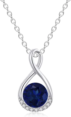 MIDDLUX Collares de piedra natal genuina para mujeres y niñas, collar infinito, regalos de cumpleaños para ella, joyería para mujeres adolescentes y