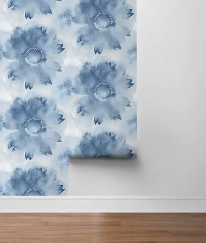 Miniatura 8 de NextWall Papel tapiz de acuarela con diseño de girasol