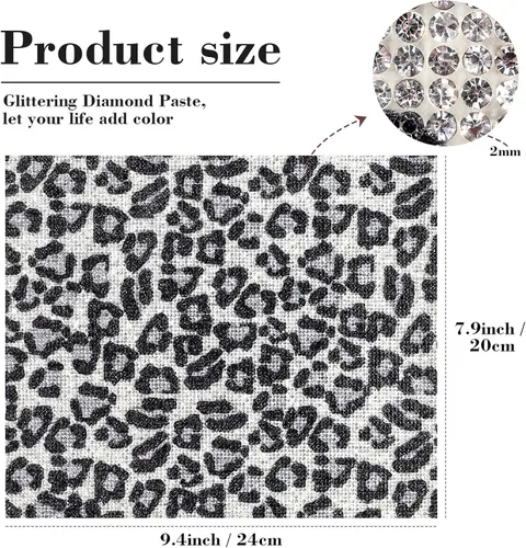 Miniatura 3 de 12000 calcomanías de diamantes de imitación con estampado de leopardo de 0.079 pulgadas (0.079 in), calcomanías autoadhesivas para automóvil