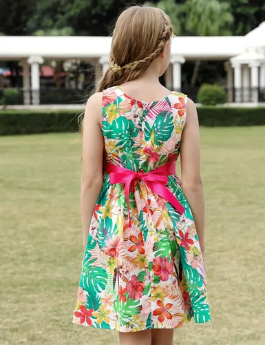 Miniatura 159 de Vestido de verano para niña, de algodón, con diseño floral