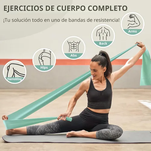 Miniatura 5 de Bandas elásticas para ejercicio, bandas de resistencia de 5 niveles para entrenamiento, bandas de ejercicio para terapia física, pilates