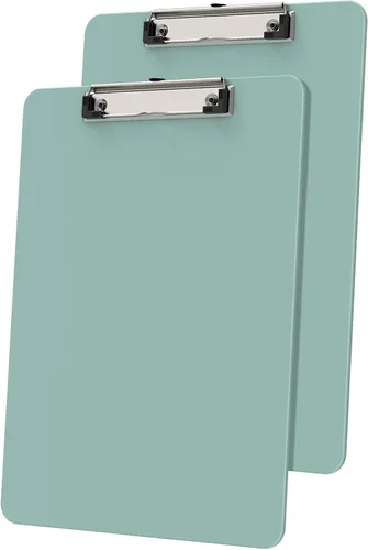 Miniatura 12 de Portapapeles de plástico, tablero de clip negro A4 de 8.5 x 11 pulgadas para aula, estudiantes, niños, mujeres, tamaño 9 x 12.5 pulgadas con clip