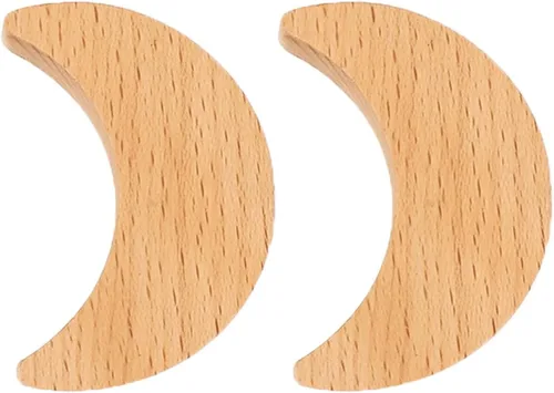 Miniatura 7 de 2 pomos de madera con forma de estrella, pomos decorativos de madera para aparador con tornillos, tiradores de tocador de madera sin terminar, pomos