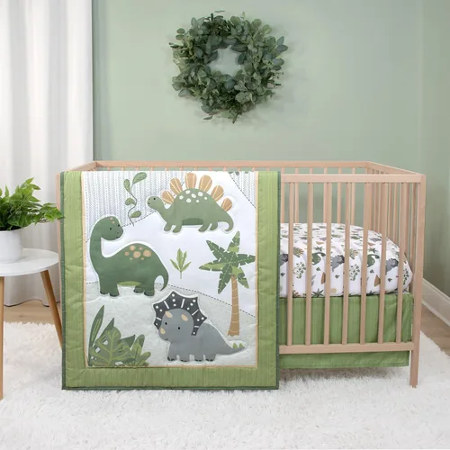 El juego de 3 piezas de ropa de cama para cuna de bebé The Peanutshell para niños - Decoración de cama de guardería para recién nacidos, bebés y