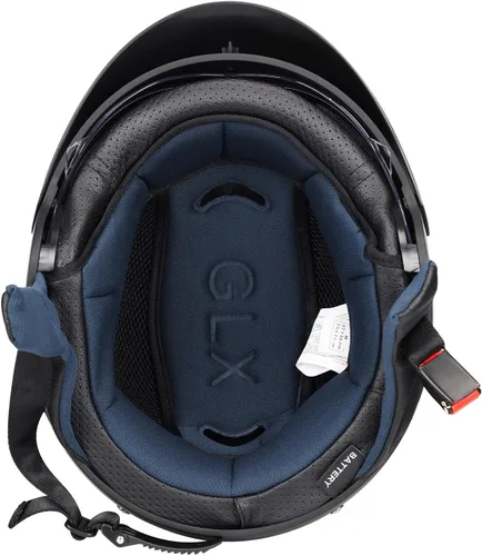 Miniatura 7 de GLX M14 - Casco de motocicleta de cara abierta, negro, pequeño, aprobado por DOT