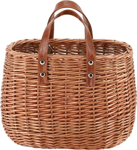YAHUAN Bolso de paja de verano para mujer, tejido a mano, de mimbre, de ratán, de paja, de mimbre, para la playa para mujer