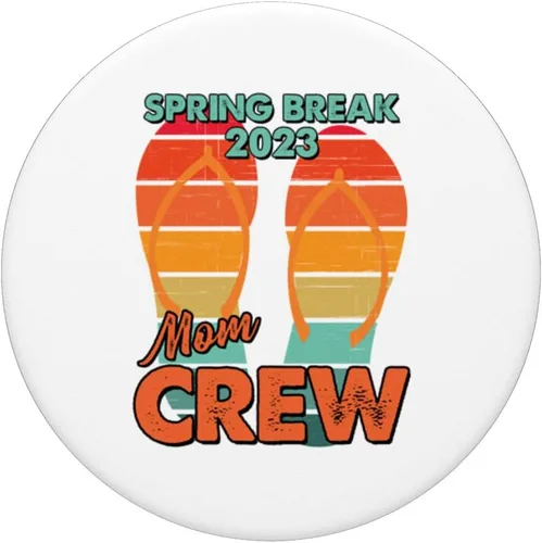 Miniatura 3 de Women Spring Break 2023 Squad Beach Vintage Cool Flip Flops PopSockets Swappable PopGrip