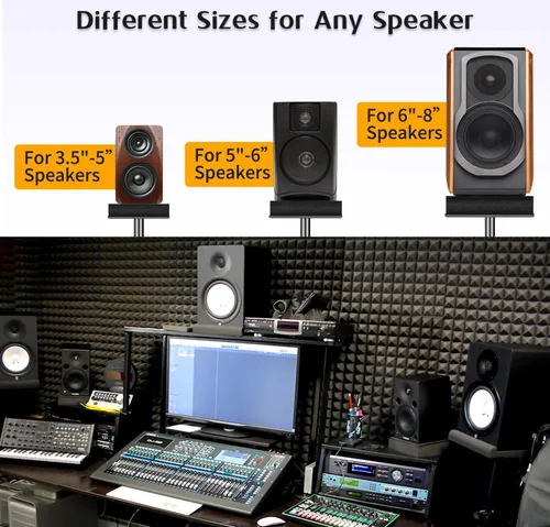 Miniatura 5 de Paquete de 2 almohadillas de aislamiento para monitor de estudio para altavoces de 5 a 6 pulgadas, aislamiento acústico, espuma de estudio, evita