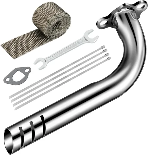 Miniatura 10 de Kit de Tubo de Escape de Cabecera Mejorado para Predator 212cc 196cc 6.5HP GX160 GX200 Coleman Mini Bike BT200X CT200U CT200U-EX KT196 Go Kart Baja