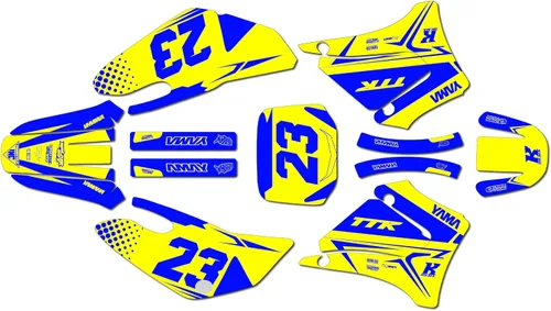 Miniatura 4 de Kit de gráficos Kalair GFX para Yamaha TTR125 (2000-2007) Serie Evader Azul Rojo 9 Mil - Adhesivos de gráficos personalizados para carreras