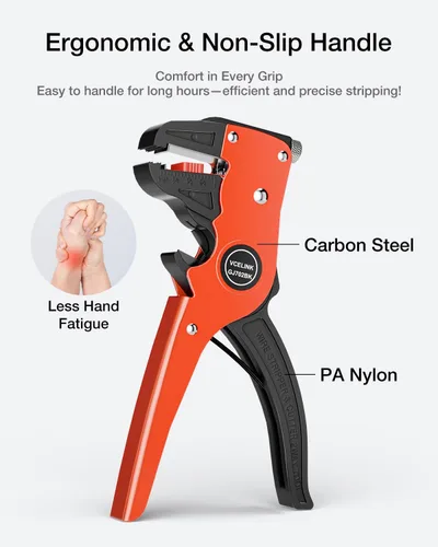 Miniatura 5 de VCELINK Pelacables y cortador automático de tiras rápidas, pelacables profesional de tira rápida, herramienta de pelado de cables eléctricos Negro