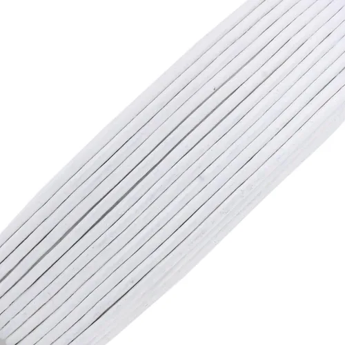 Miniatura 2 de Cordones de cuero redondos genuinos Beadnova de 0.05 a 0.19 in para el collar de la pulsera que rebordea la fabricación de la joyería, 01.blanco