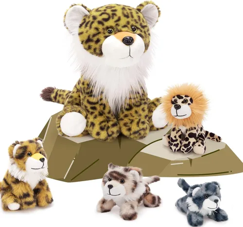 Miniatura 12 de MaoGoLan Mono gigante de peluche con bebés, juguete de peluche suave con plátano regalo para niños, niñas, niños, mamá y 3 bebés pequeños colgantes