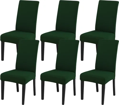 Miniatura 74 de JQinHome Juego de 8 fundas para sillas de comedor, fundas de alta elasticidad extraíbles y lavables, fundas protectoras de asiento para silla