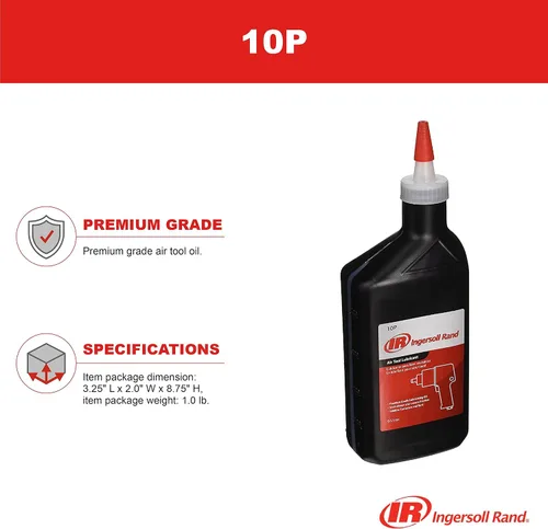 Miniatura 3 de Ingersoll Rand Aceite para herramientas neumáticas de grado premium de la serie 10P Edge, 0,5 litros