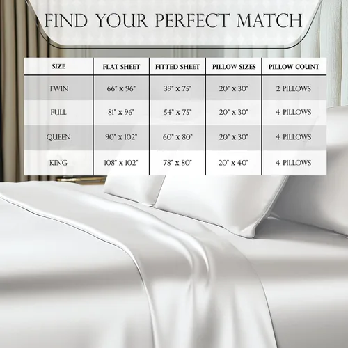 Miniatura 24 de DECOLURE Sábanas de satén – Juego de ropa de cama de lujo sedoso tamaño matrimonial de 6 piezas, más suave que la seda, sin arrugas con sábana