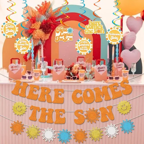 Miniatura 2 de Here Comes The Son - Decoraciones para baby shower, decoraciones retro para baby shower, decoraciones de fiesta de baby shower, estilo bohemio