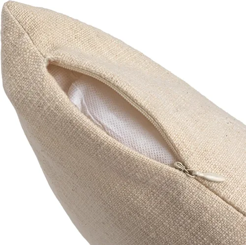 Miniatura 5 de Bloomingville Almohada estampada de algodón tejido con cara abstracta, multicolor
