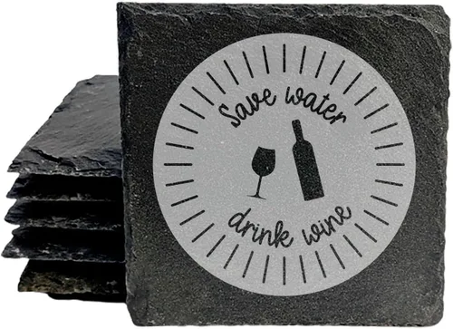 Miniatura 43 de Wine Not? Hilarious Drinking Wine is My Hobby Slate Coasters - Round Slate - Set of 8 Drinking Wine is Not My Habit