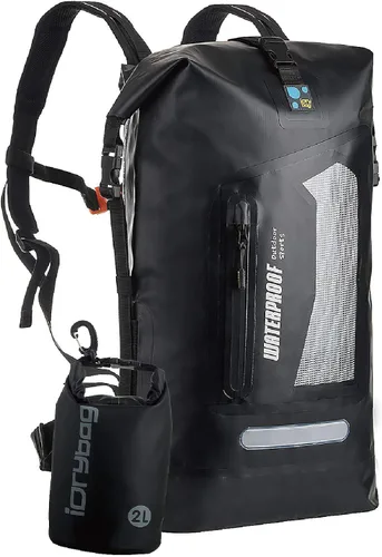IDRYBAG Mochila impermeable para hombres 20L/30L/40L, bolsa seca flotante para kayak, mochila seca para senderismo Negro