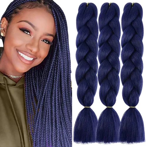 Miniatura 31 de Beige (613) Cabello trenzado 6 paquetes de extensiones de cabello sintético de 24 pulgadas, extensiones de cabello trenzado Jumbo Ombre trenzado