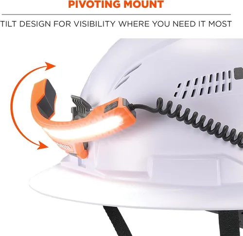 Miniatura 6 de Ergodyne Skullerz 8886 - Linterna frontal de haz ancho con soporte para casco duro y banco de energía recargable, 5 modos de iluminación, cargador