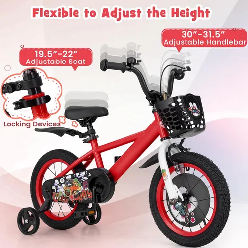 Miniatura 3 de BABY JOY Rabbit Pilot - Bicicleta deportiva para niños, 12, 14, 16, 18 pulgadas, bicicleta infantil para 3-8 años con altura ajustable, ruedas
