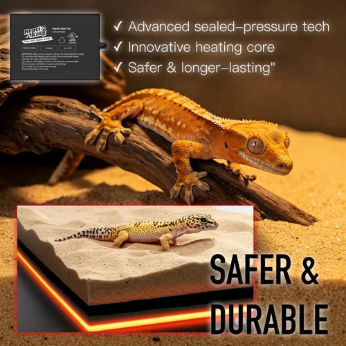 Miniatura 3 de Almohadilla de calor para reptiles, 6 x 8 pulgadas, 8 W, almohadilla térmica para tanque de reptiles, lagarto, serpiente, dragón barbudo, cangrejo