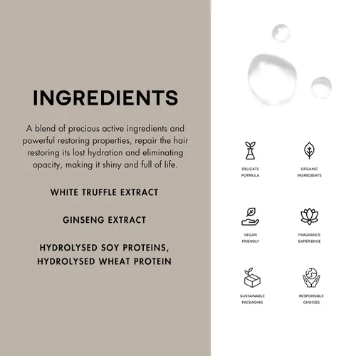 Miniatura 3 de PREVIA Acondicionador hidratante sin enjuague con extracto de trufa blanca - Tratamiento desenredante bifásico reconstructivo para cabello dañado