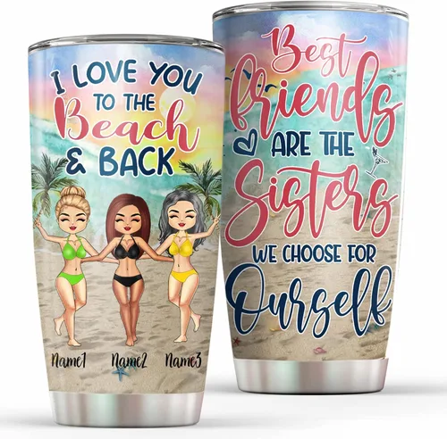 Miniatura 7 de Vaso personalizado con texto en inglés "I Love You To The Beach And Back", taza de café, taza de camping, vaso de vino, vaso delgado, regalos para 22