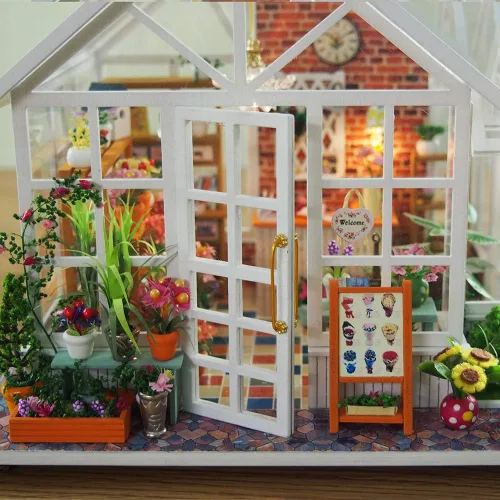 Miniatura 3 de GuDoQi Kit de casa de muñecas en miniatura, kit de casa pequeña con música, kit de casa en miniatura a escala 1:24, gran regalo de manualidades