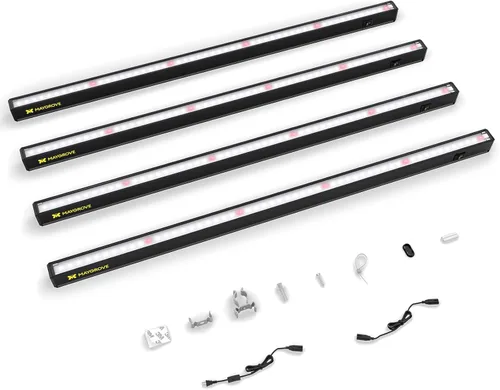 Miniatura 16 de Maygrove Luces de cultivo para plantas de interior, lámpara LED de crecimiento de espectro ajustable de 1 pie de 28 W (4 x 7 W), tira de luz de rojo