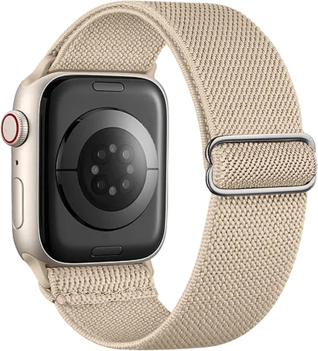 Miniatura 25 de Correa elástica de nailon compatible con Apple Watch Series 11, 10, 9, 8, 7, 1.811 in, 1.772 in, 1.654 in, 1.614 in, Ultra 3, 2, 1.929 in, Series 6