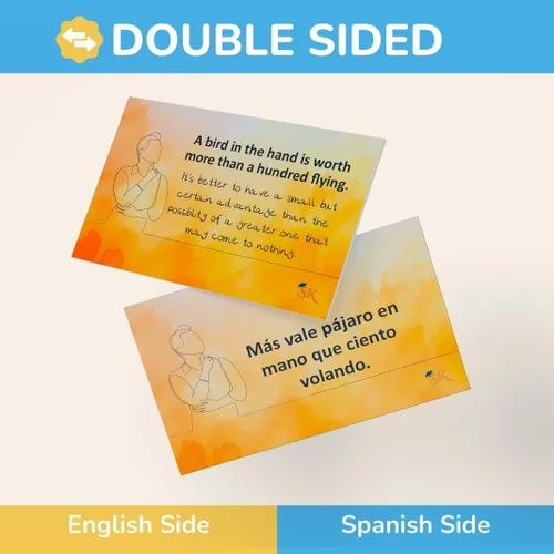 Miniatura 3 de Juego de regalo de tarjetas y modismos culturales españoles: aprende dichos tradicionales de la infancia, trabalenguas y afirmaciones