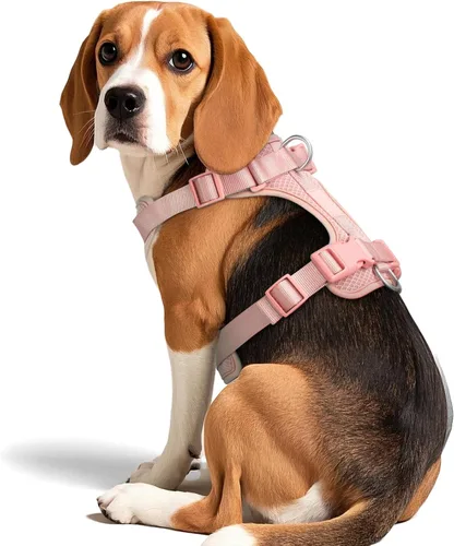 Miniatura 16 de Wisedog Arnés para perro de tamaño mediano, chaleco para mascotas con clip frontal, arnés ajustable para cachorro con 3 hebillas de liberación