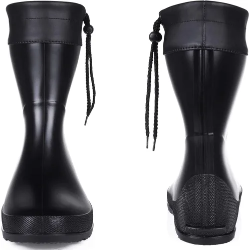 Miniatura 2 de Botas de lluvia de media pantorrilla para mujer, con cuello Muck botas, ultra ligeras, portátiles para jardín