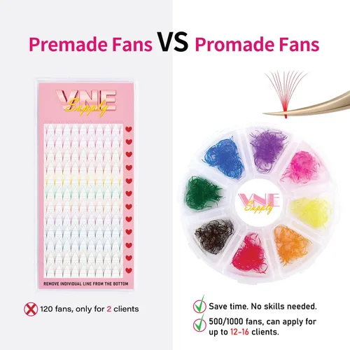 Miniatura 4 de 501 extensiones de pestañas de colores mixtos extensiones de pestañas de volumen prefabricadas extensión de pestañas de colores pestañas
