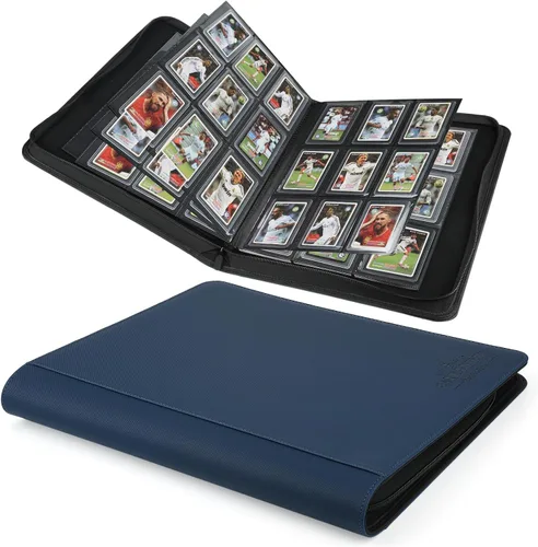 Miniatura 32 de Carpeta Toploader rígida, fundas rígidas con 9 bolsillos para 288 tarjetas. Carpeta de tarjetas con fundas para rígidas "3 × 4", tarjetero (negro)