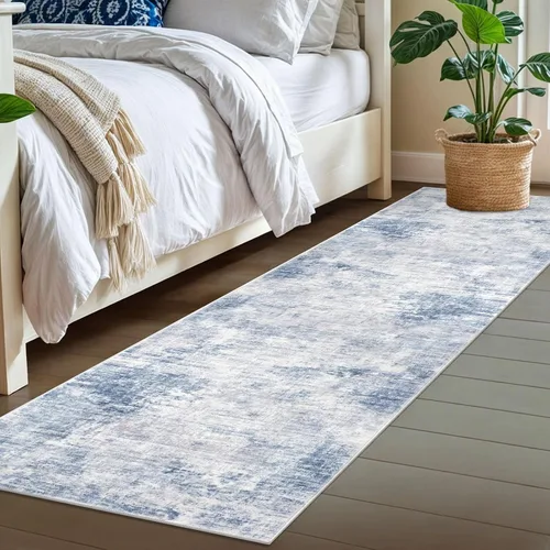 Miniatura 1106 de IOHOUZE Alfombra abstracta lavable de 3 x 12 pies para pasillos, antideslizante para cocina, camino de entrada de lana sintética para interiores