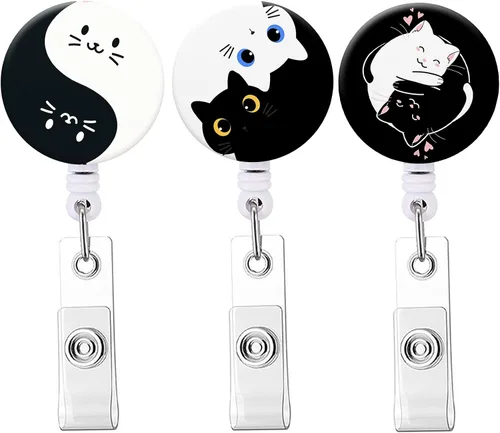 Miniatura 4 de Carrete retráctil, soporte para tarjetas de identificación con clip de cocodrilo, lindo clip para tarjetas de identificación para enfermera, médico
