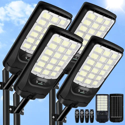Miniatura 10 de Solar Street Light Outdoor Waterproof, 23” Large Solar Light with Motion Sensor, 6500K Dusk to Dawn Security LED Flood Light, Commercial Outdoor