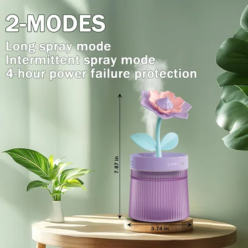 Miniatura 4 de Mini Humidificador Lindo 320mL con Niebla Fría con 2 Modos de Niebla, para Hogar/Guardería/Oficina, Mini Humidificador de Aire Portátil, Mini