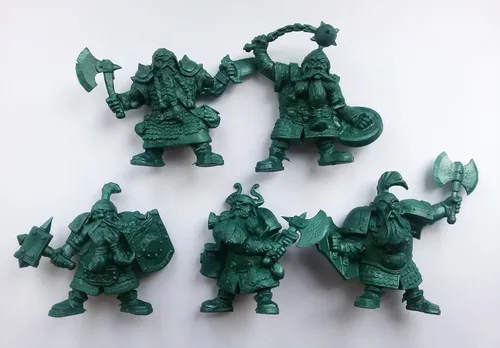 Conjunto enano 2.126 in 1/32 - 5 figuras de fantasía Tehnolog Soldados de juguete rusos DND Acción Miniaturas
