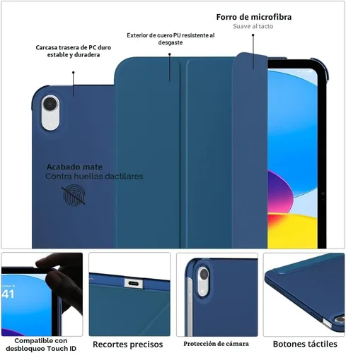 Miniatura 3 de MoKo Funda para iPad (A16) de 11ª generación de 11 pulgadas 2025, funda para iPad de 10ª generación de 10.9 pulgadas 2022, funda inteligente