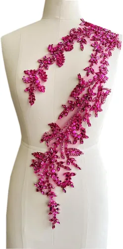Miniatura 12 de PLune Diamantes de imitación acrílicos brillantes hechos a mano en apliques de encaje, cuentas de costura, parches para accesorios para vestido
