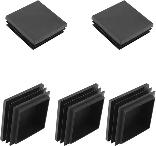 Miniatura 17 de 12 piezas de 0.79 x 0.79 pulgadas de plástico para pies cuadrados, protector de suelo deslizante para muebles, reduce el ruido, evita arañazos