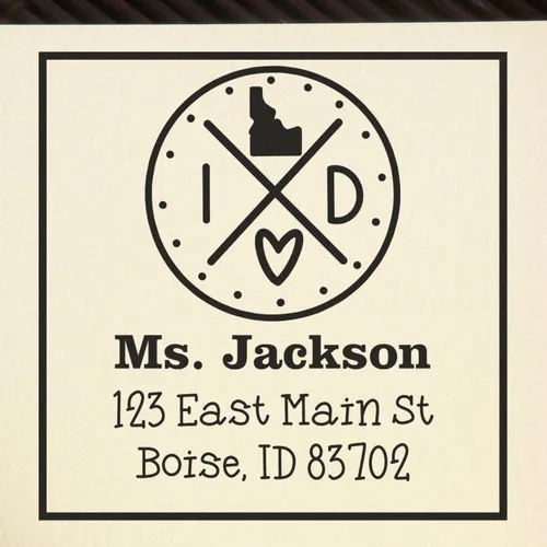 Miniatura 63 de Sello entintado moderno con nombre y dirección del estado de Alabama – Sello de dirección de devolución personalizado para invitaciones de despedida
